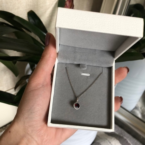 Jewelry - NEW Sterling Silver Gemstone Diamond Necklace